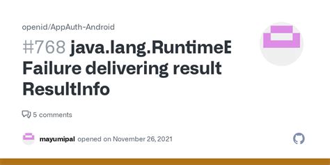 failure delivering result resultinfo|java .